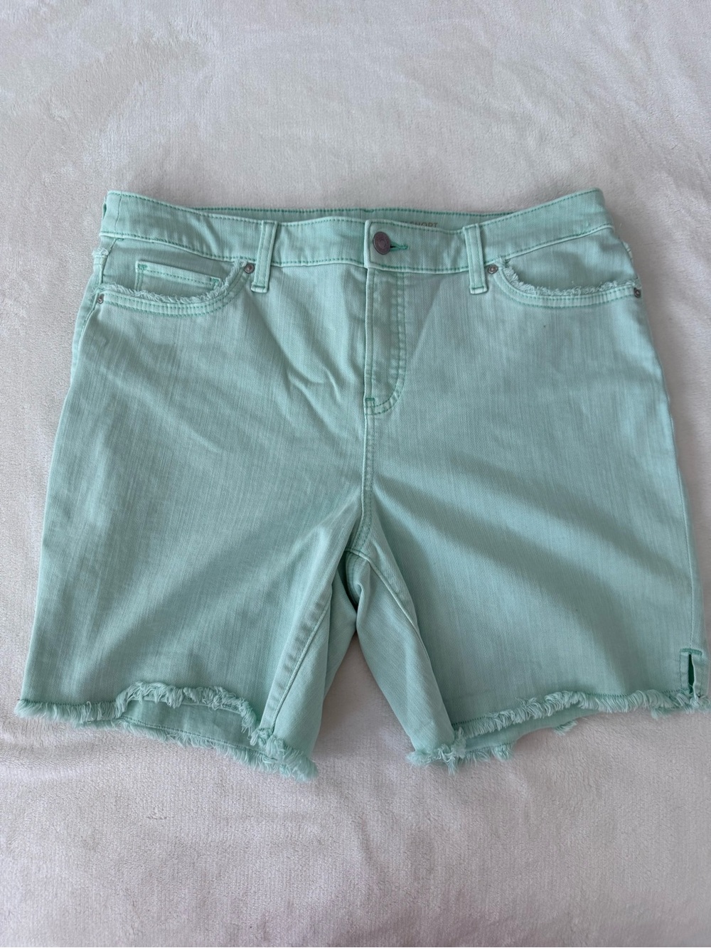 Chicos Women’s Size 10 Mint Green 7” Shorts E06